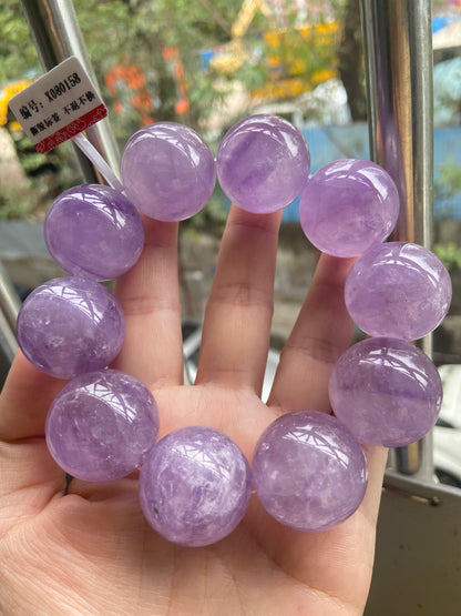 Natural lavender Amethyst Quartz Crystal beads bracelet,25mm