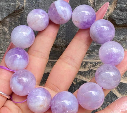 20MM Natural Lavender Purple Jade Quartz bracelet