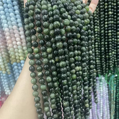Natural Green diopside chrome round loose beads