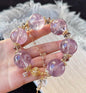 Natural purple Amethyst Quartz Crystal beads bracelet 23mm,unique gifts,Christmas gifts