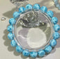 Natural blue Larimar round beads bracelet 10mm