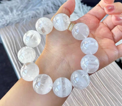 19mm Natural Rainbow Snow phantom quartz Crystal beads bracelet