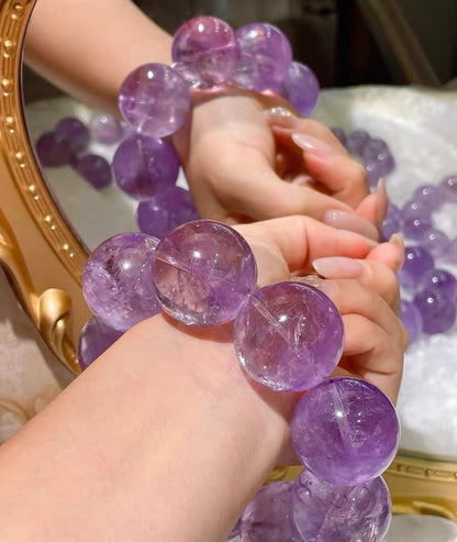 28MM Lavender Purple Amethyst Quartz Crystal bracelet