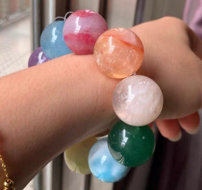 21MM Natural Mixed Gemstone Crystal bracelet