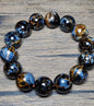 Natural blue brown pietersite beads bracelet 16mm