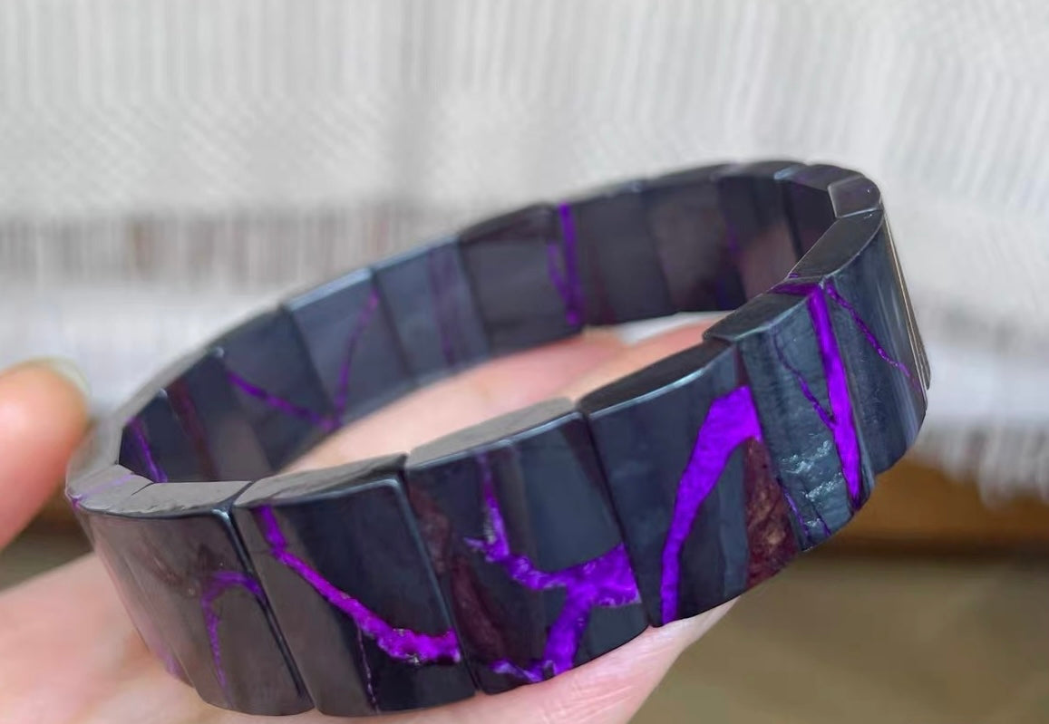 Natural real purple Sugilite nugget bracelet