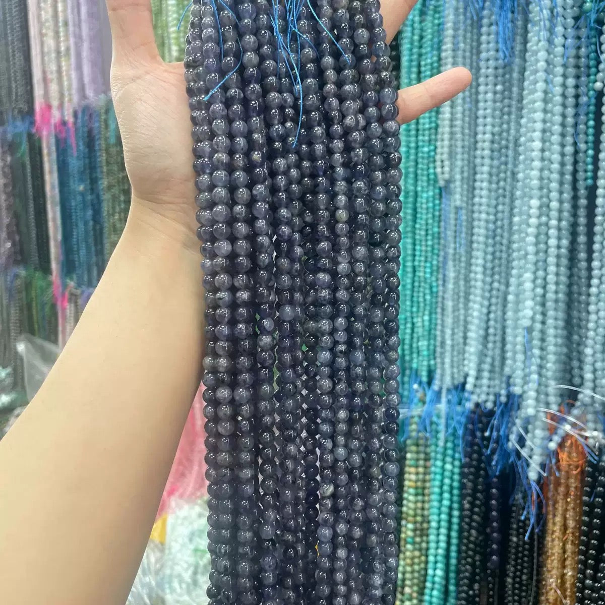 Natural iolite round loose beads wholesale,Purple iolite beads