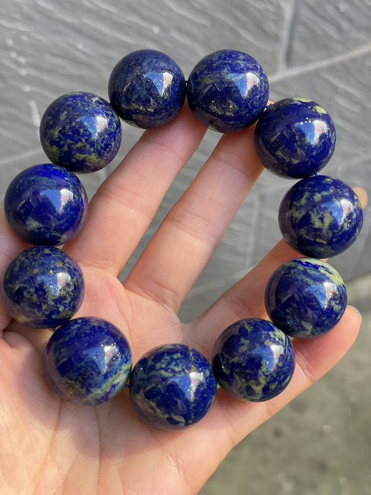 22mm Natural Lapis Lazuli beads bracelet