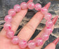 12mm Natural Cherry Blossom Rains pink rhodonite beaded bracelet