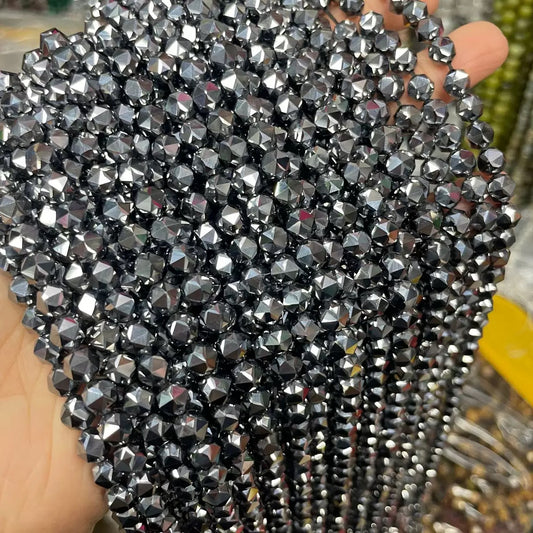 Natural terahertz faceted star diamond loose beads