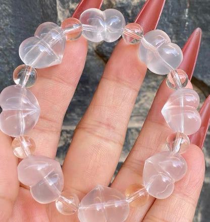 Natural fluorite heart beads bracelet
