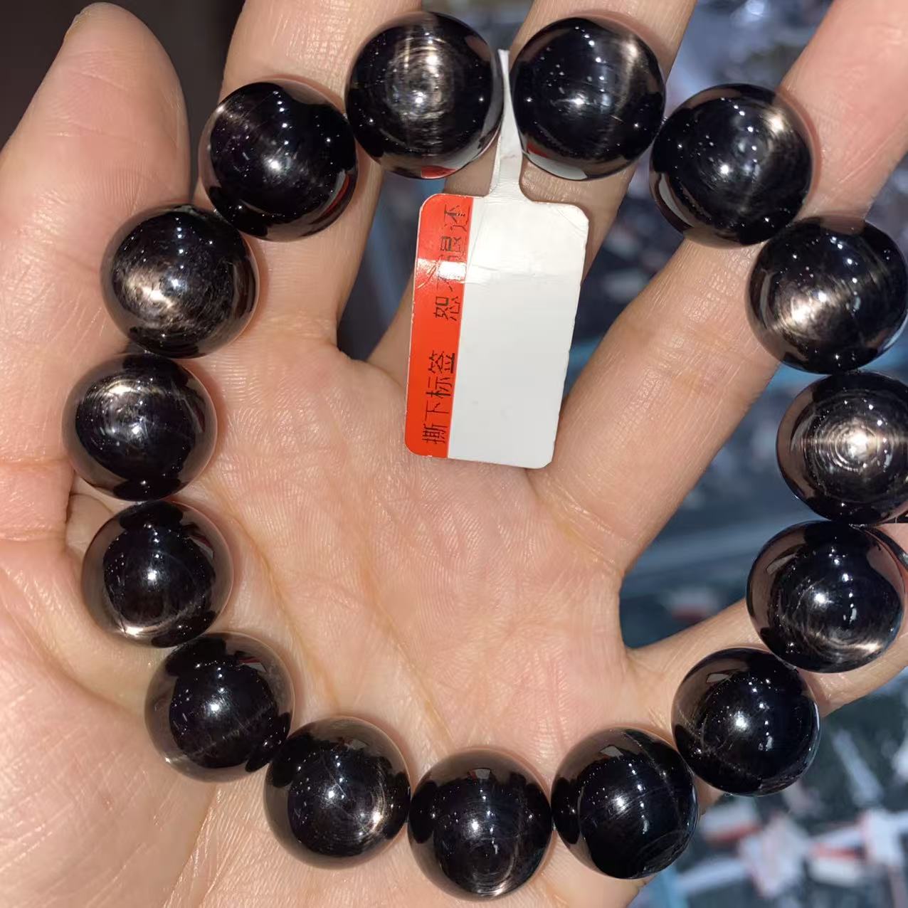 Natural Hypersthene Beaded Bracelet