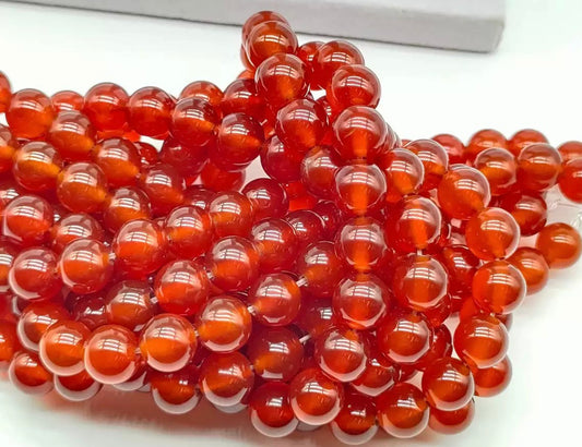 Natural red Carnelian smooth round loose beads