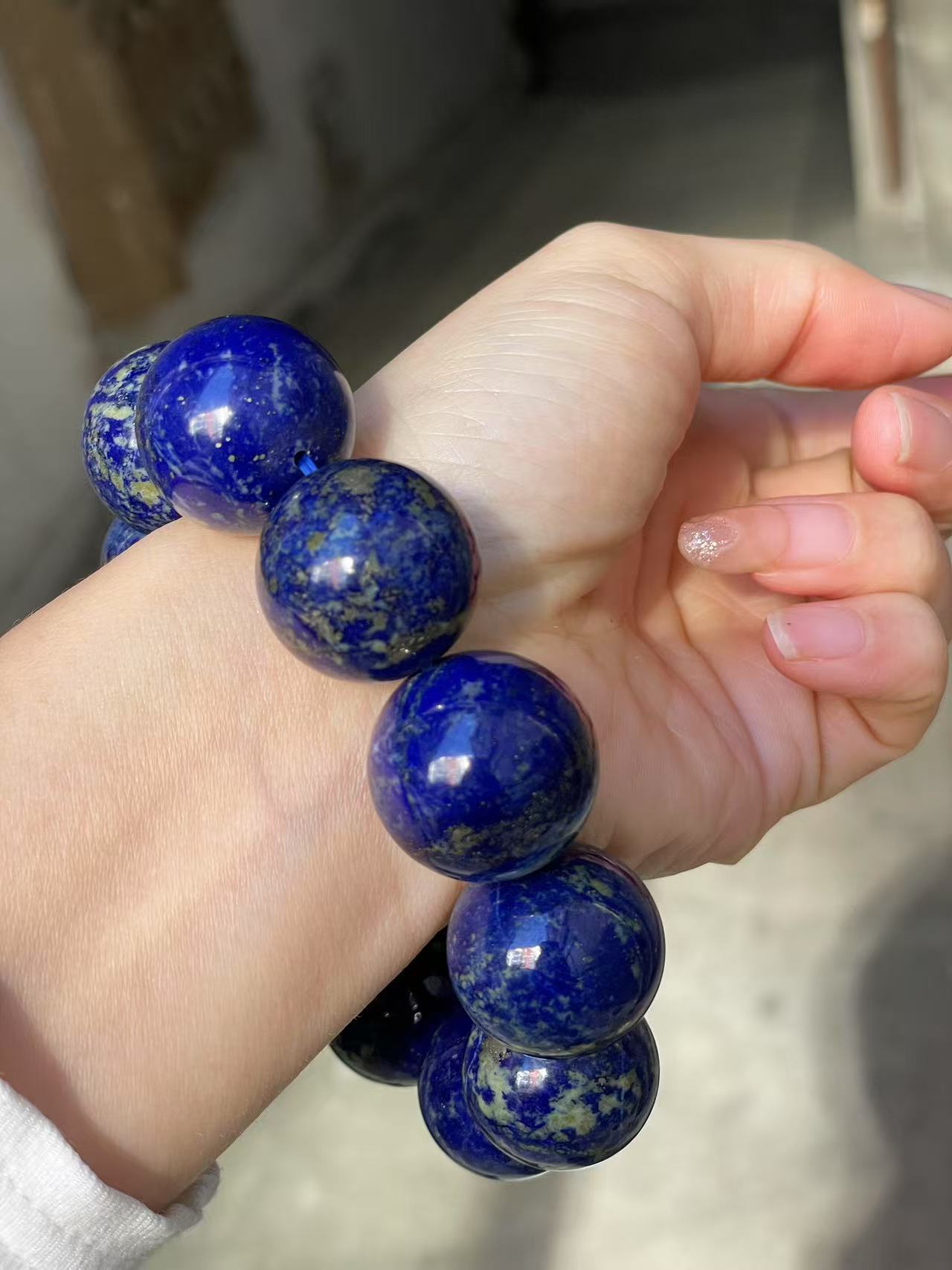 22mm Natural Lapis Lazuli beads bracelet