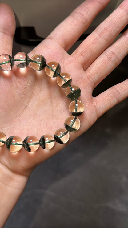 11mm natural Green phantom quartz Crystal beads bracelet