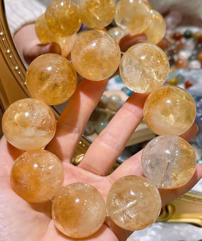 28MM yellow citrine quartz crystal bracelet