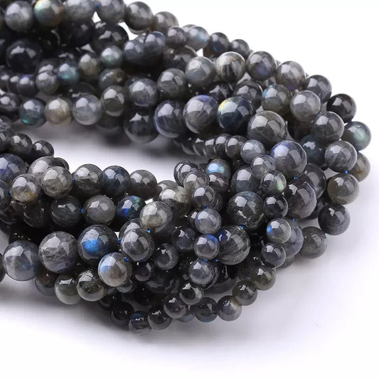 Natural Black blue Flashlight labradorite round loose beads