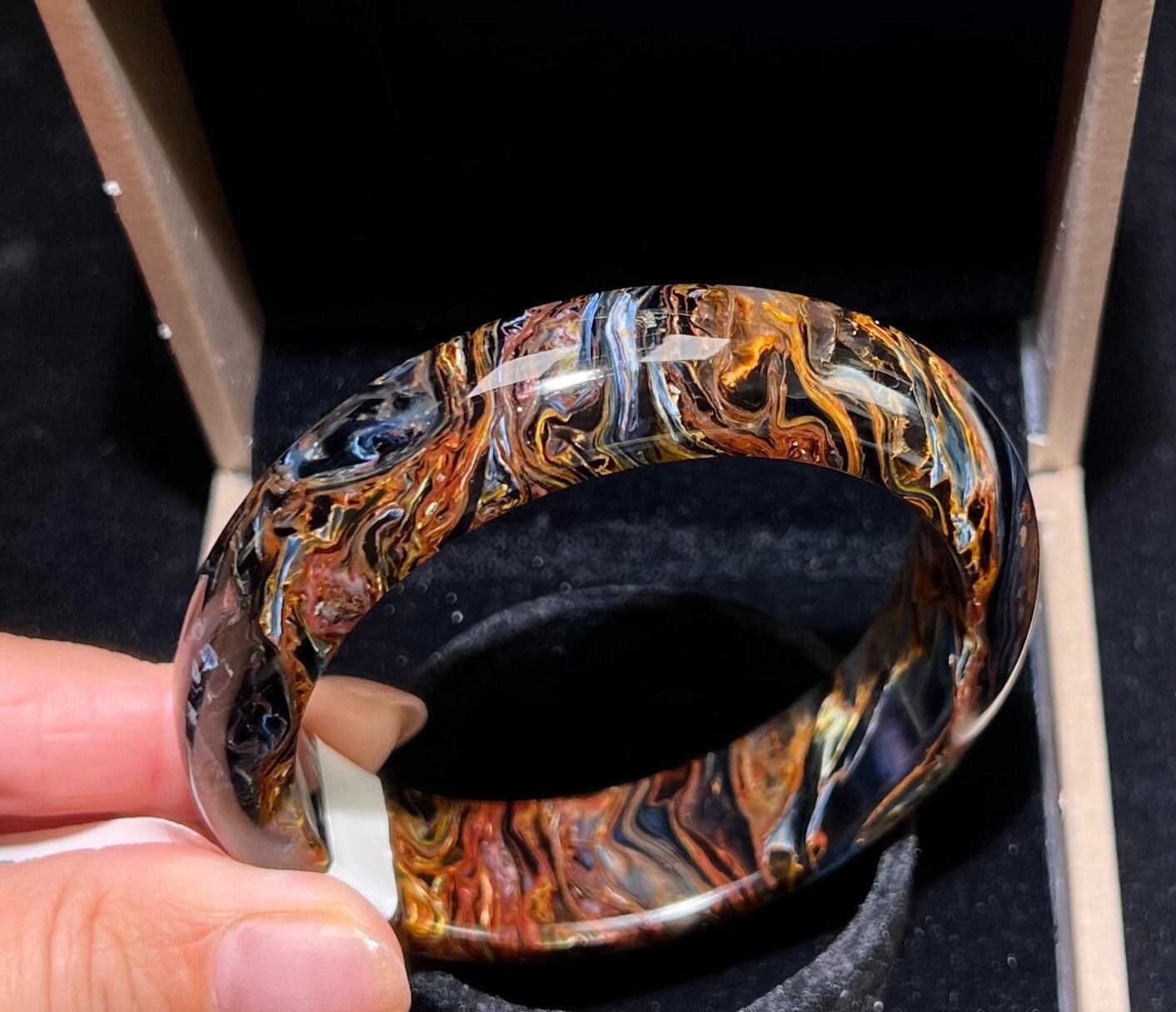 Natural pietersite bangle