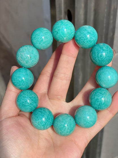 20mm Natural Amazonite round beaded bracelet