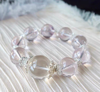 17mm Bolivia Amethyst Quartz Crystal And Rock Quartz bracelet