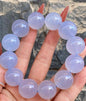 Natural blue chalcedony beads bracelet