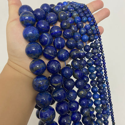 Natural Lapis Lazuli loose beads for jewelry making 4-20mm ,15 inches one strands