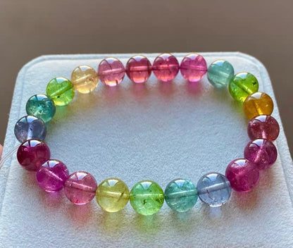 Rainbow tourmaline bracelet 9.2mm