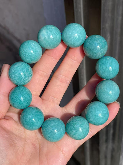 20mm Natural Amazonite round beaded bracelet