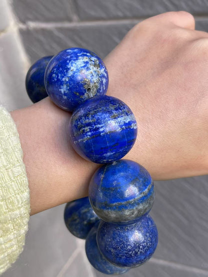28mm Natural Lapis Lazuli beaded bracelet