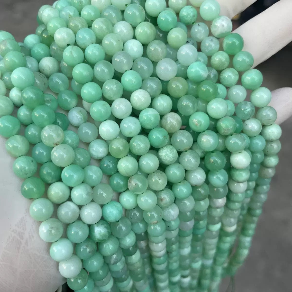 Natural Chrysoprase round loose strands beads