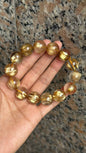 17mm Natural Golden Titanium crystal Rutilated Quartz beaded bracelet