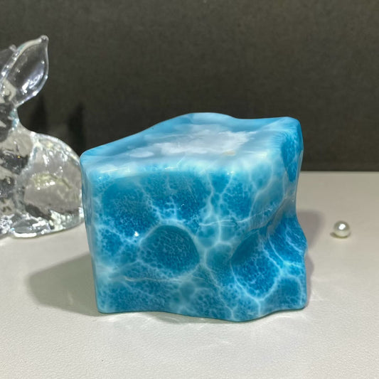 Natural Larimar blue Raw nugget beads gemstone ornaments