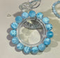 Natural blue Larimar beaded bracelet 14mm