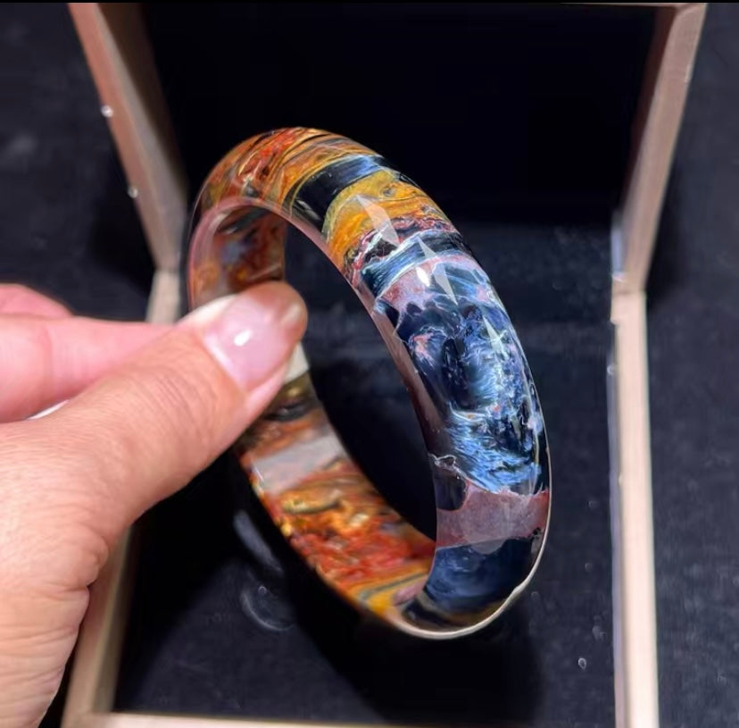 56MM Natural blue pietersite bangle,healing stone