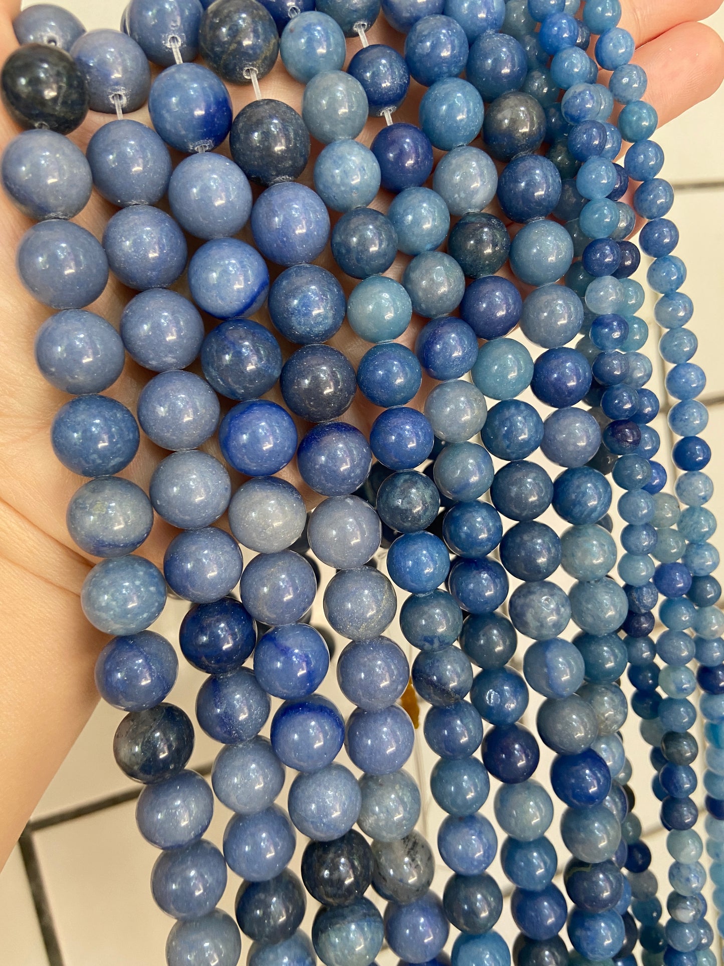 Natural Green aventurine loose beads for jewelry making supply