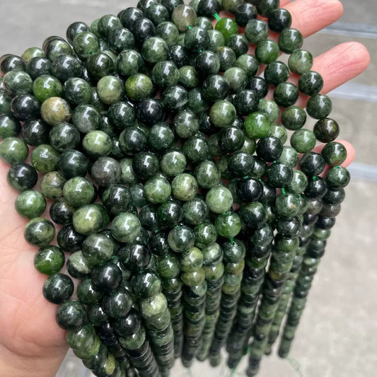 Natural Green diopside chrome round loose beads