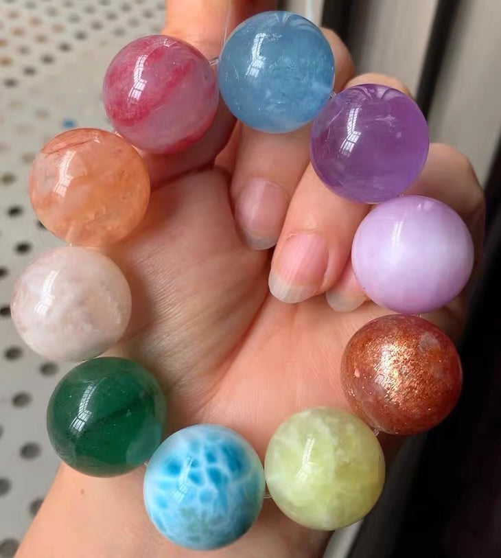 21MM Natural Mixed Gemstone Crystal bracelet
