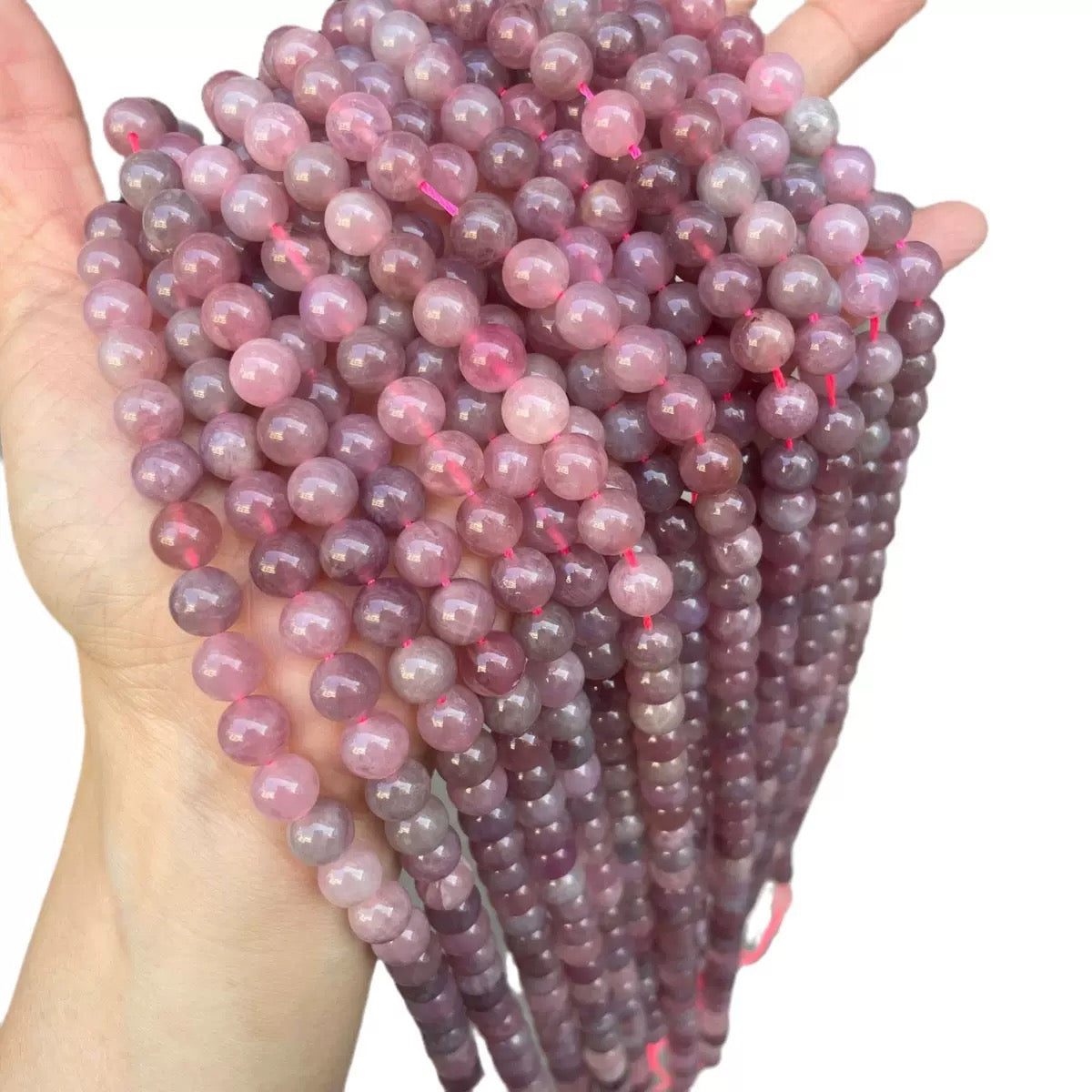 Natural Mauve Pink Madagascar purple Rose quartz Crystal loose beads