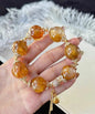 Natural Yellow Hematoid Lepidocrocite Quartz Crystal beaded bracelet