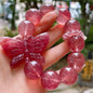 Natural Red strawberry Quartz Crystal Handmade beads bracelet 18mm