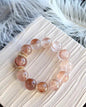 17mm Natural pink Hematoid Lepidocrocite Quartz Crystal beaded bracelet