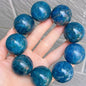 30MM Natural blue Apatite beaded bracelet