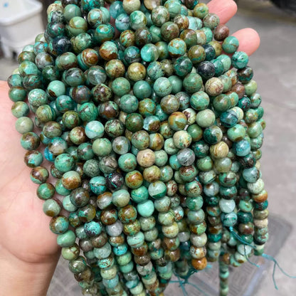 Natural Genuine Green Phoenix Stone Smooth Round Beads Green Turquoise beads