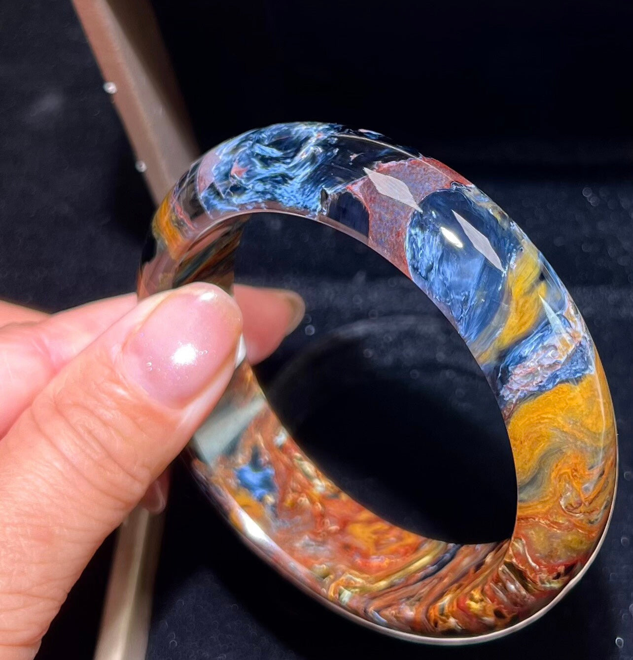 56MM Natural blue pietersite bangle,healing stone