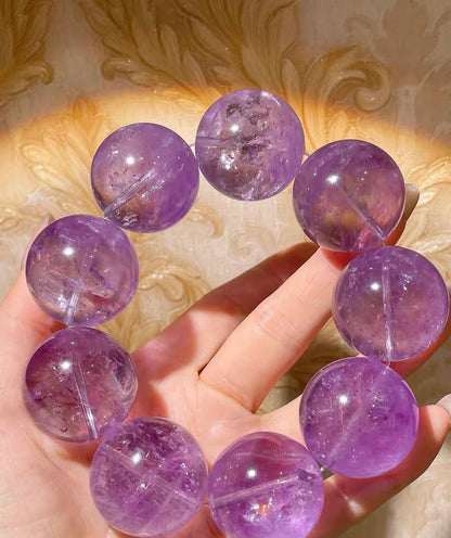 28MM Lavender Purple Amethyst Quartz Crystal bracelet