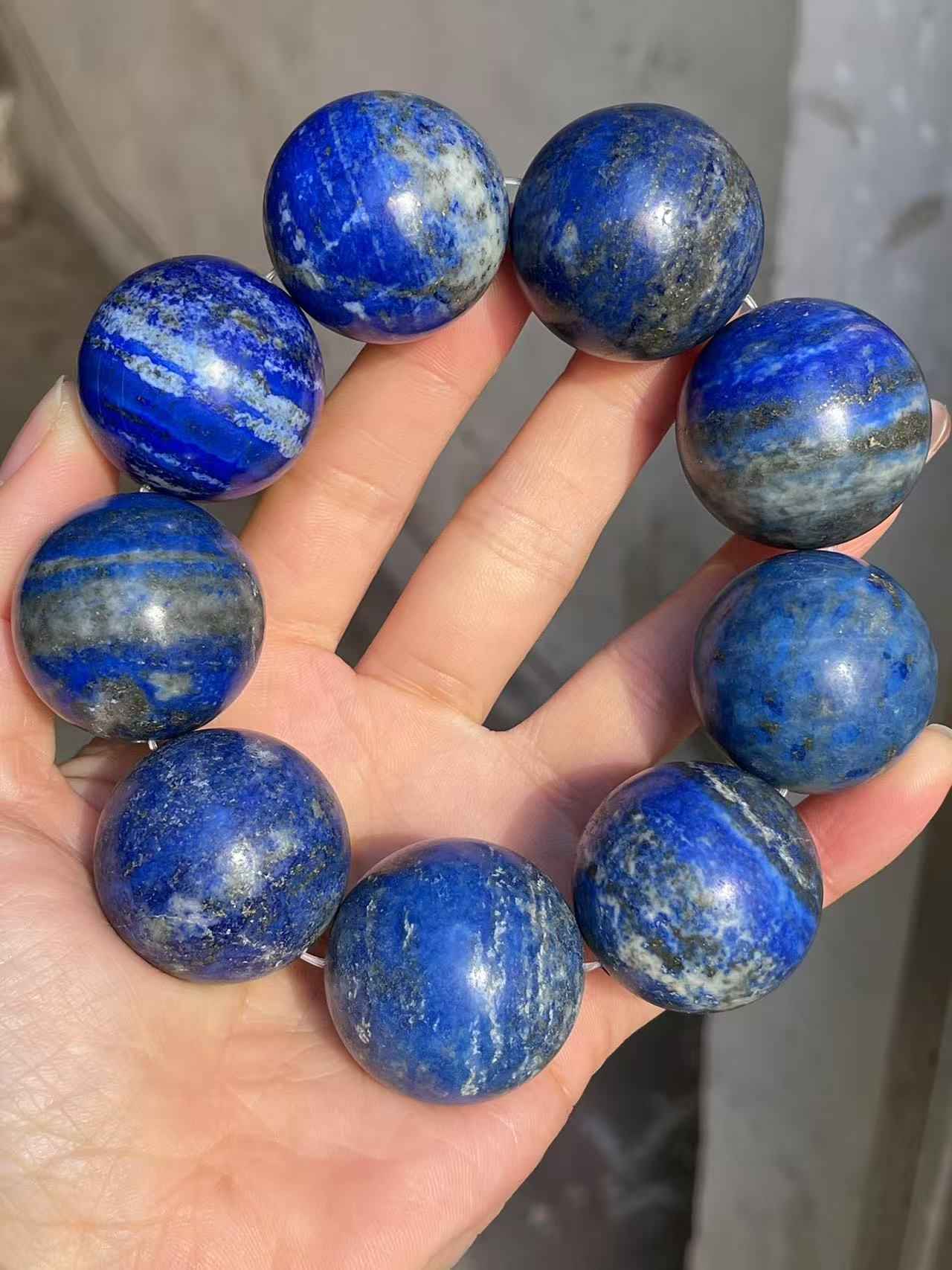 28mm Natural Lapis Lazuli beaded bracelet