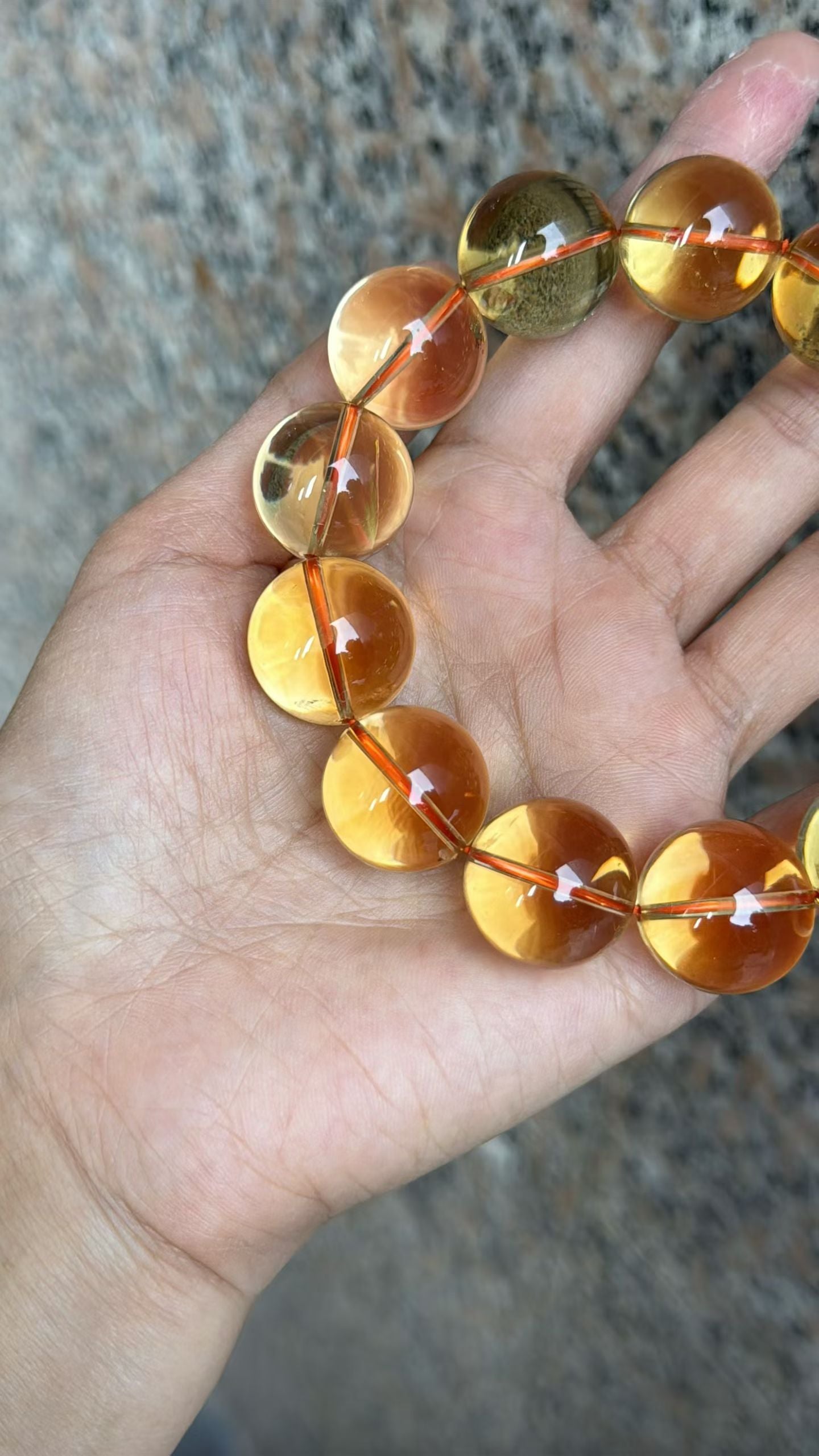 19mm Natural Citrine Quartz Crystal beads bracelet