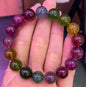 11mm Natural Genuine Rainbow tourmaline beads bracelet