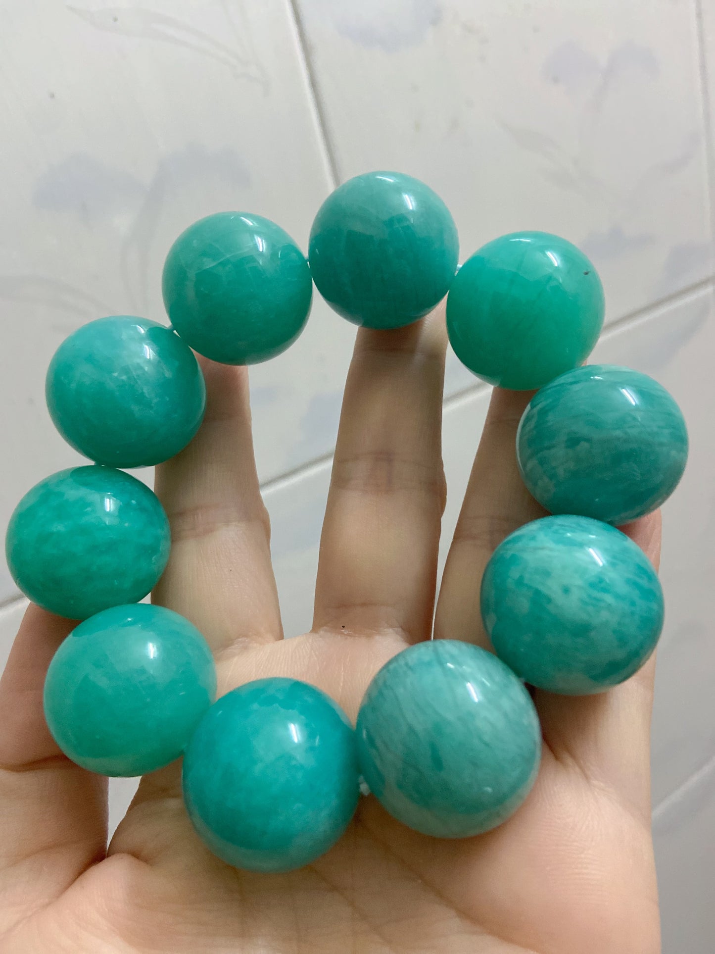 Natural Genuine Amazonite beads bracelet 23mm