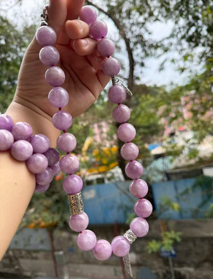 Natural Kunzite beaded necklace,17mm